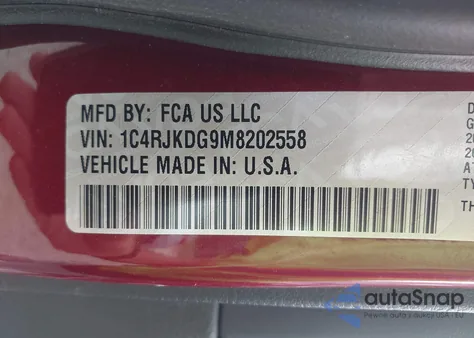 2021 Jeep Grand Cherokee L Overland 4X4 z USA, uszkodzony, nr VIN 1C4RJKDG9M8202558